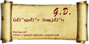 Gáspár Damján névjegykártya