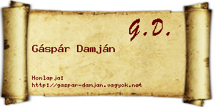 Gáspár Damján névjegykártya